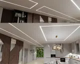 Nowoczesne wnętrze z taśmą LED na suficie. Zobacz, jak zamontować taśmę LED na suficie, by uzyskać efektowny design.