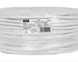 Biały przewód elektryczny H05VV-F zwinięty w krąg, opakowany w folię. Na etykiecie widnieje oznaczenie 3x2.5 450/750V.